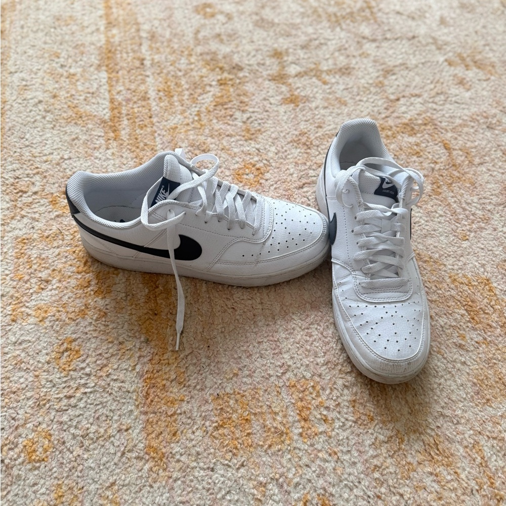 Nike Court Men 11 US - White and Dark Blue Athletic Shoes
